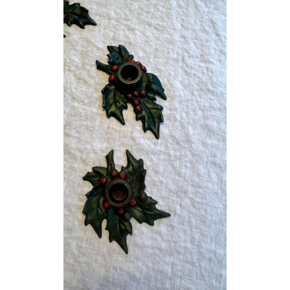 Vintage Cast Iron Holiday Candle Holders (Set of 7)